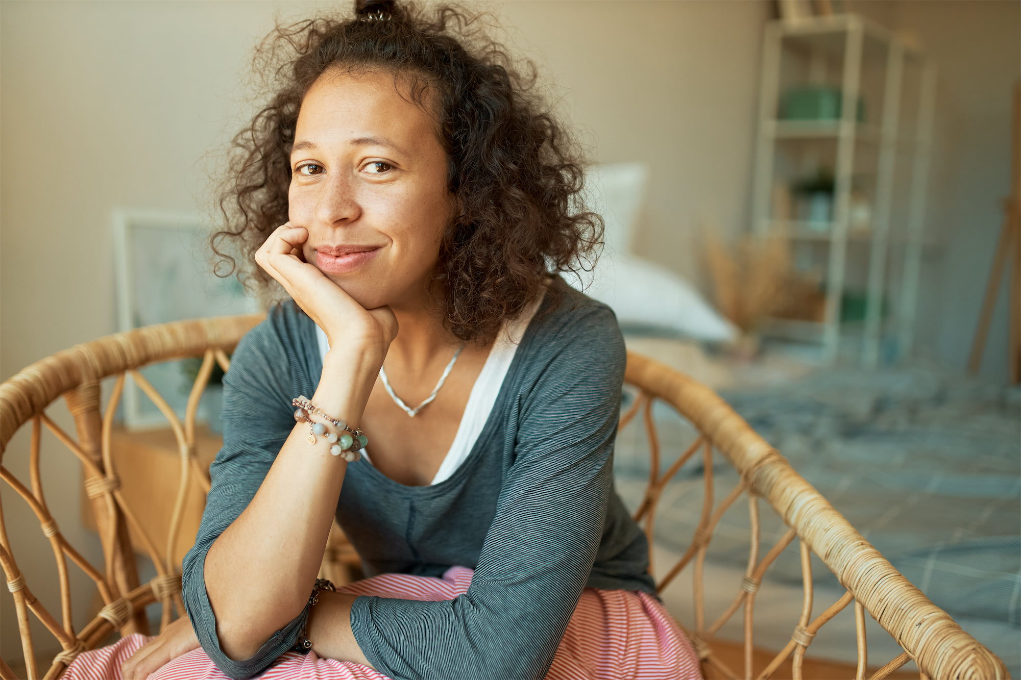 woman sitting in a chair